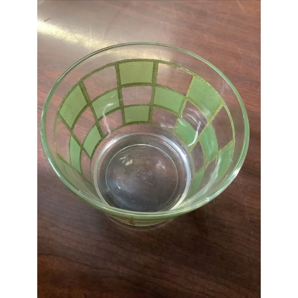 Culver 22K Gold Green Ice Bucket 4.75” MCM Vintage